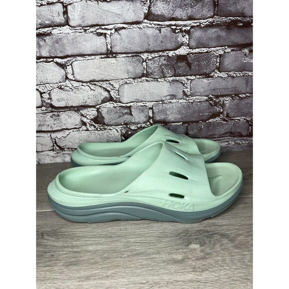 Hoka Ora Recovery Slides 3 Mist Green Trellis Slides Sandals Men Sz 12M US/45EU - Picture 1 of 16
